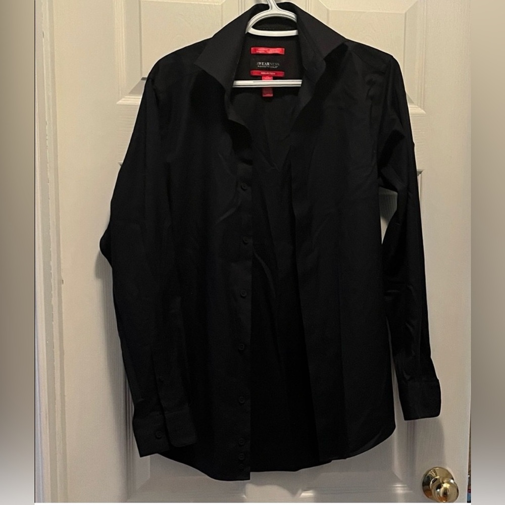 Kenneth Cole Men's Black Dress Shirt - Button Front  size 15 32/33